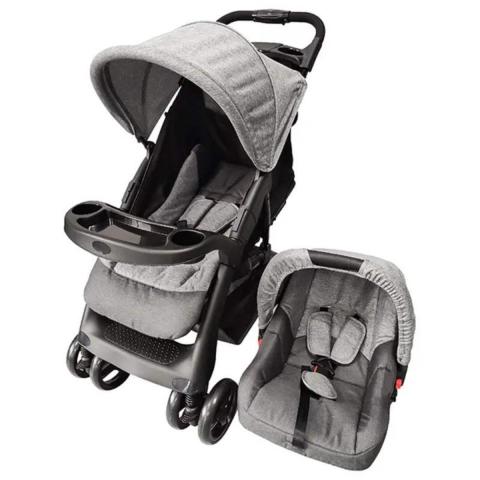 Moon Aria Baby Stroller 2-in-1 Travel System + Detachable Carrier Car Seat -Dark Grey