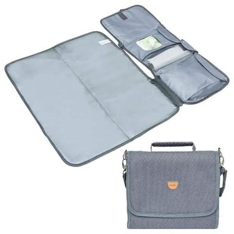 Moon Portable Diaper Changing Station -Waterproof Foldable Baby Travel Changing Bag kit -Light Grey