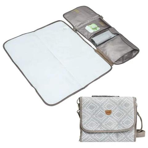 Moon Portable Diaper Changing Station -Waterproof Foldable Baby Travel Changing Bag kit -Beige