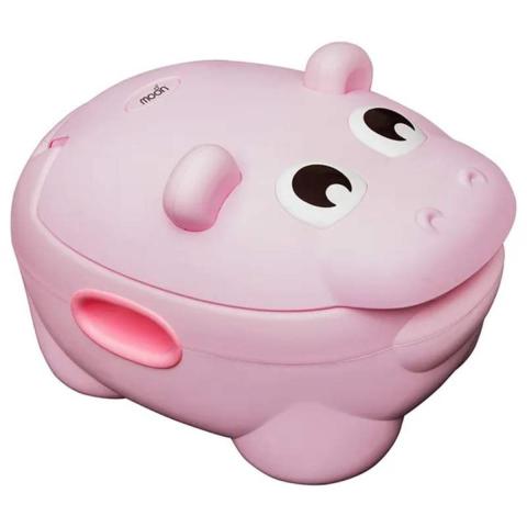 Moon Baby potty Hippo with PU Cushion  - Pink