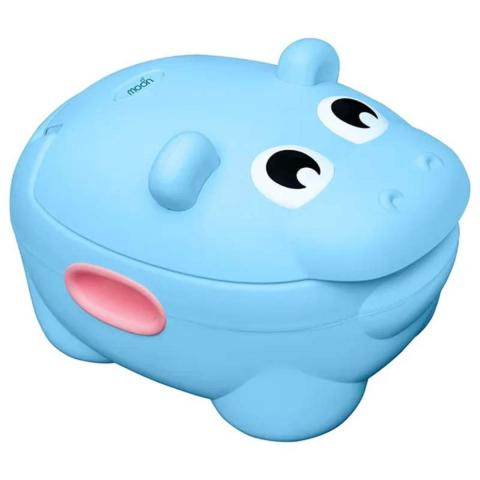 Moon Baby potty Hippo with PU Cushion  - Blue