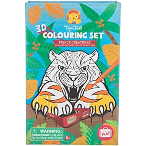Tiger Tribe 3D Colouring Set Fierce Creatures Designed Art Craft Ages 5+ Years, Multicolored, 3760263