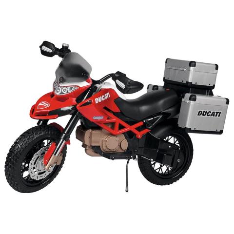 Peg Perego Ducati Enduro Ride On Toy Bike/Stylish Rechargeable Battery Operated Motorcylcle For Kids / Toddlers / Boys With Led Lights And Realistic Sounds, Suitable From 3 Years And Above-Red