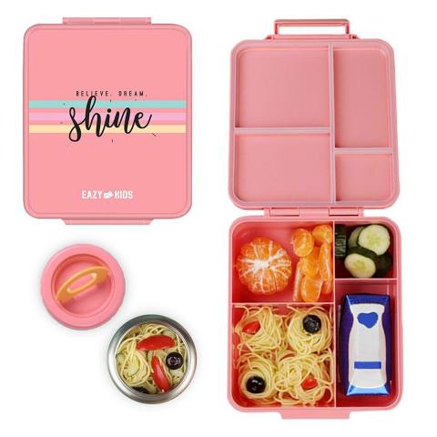 Eazy Kids Eazy Kids - Jumbo Bento Lunch Box W/ Insulated Jar - Pink