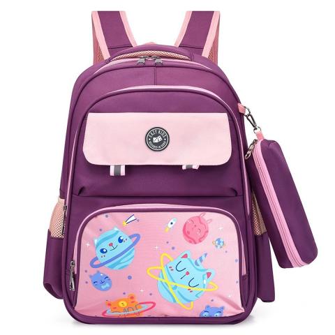 Eazy Kids Eazy Kids - Unicorn Planet School Bag w/ Pencil Case - Purple - 17.7 Inch