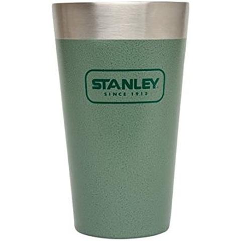 Stanley Adventure Stainless Steel Vacuum Insulated Pint Glass, Hammertone Green, 8.7 x 8.7 x 14.6 cm