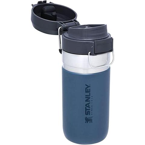 Stanley Quick Flip Water Bottle .47L / 16Oz Abyss &ndash; Leakproof - Dishwasher Safe - Stainless Steel Water Bottle - Push Button Locking Lid - Bpa Free - Cup Holder Compatible