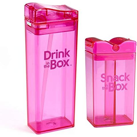 Precidio Portable Drink Box + Snack in the Box, Pink, 12 oz, Pack of 1