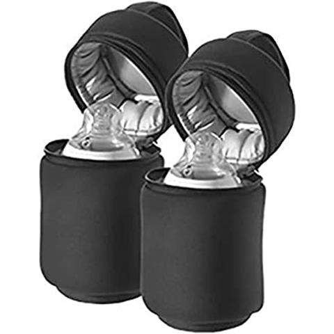 Tommee Tippee Closer-Nature Insulated Bottles Carriers - Black - 2 Pack