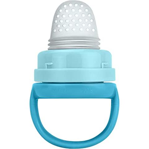 Green Sprouts green sprouts Sprout Ware Plant-Plastic First Foods Feeder Made from Plants, Encourages Self-Feeding, Soft Silicone Bulb, Aqua