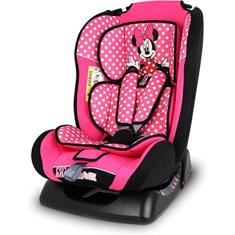 License Car Seats Disney Minnie Mouse Baby/Kids 3 In 1 Car Seat 4 Position Comfort Recline Angle Recline Suitable From 0 Months To 6 Years Group 0+/1/2, Upto 25Kg Multicolor