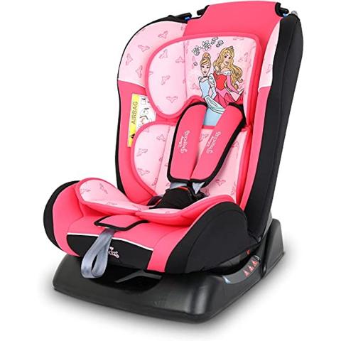 License Car Seats Disney Princess Baby/Kids 3 in 1 Car Seat 4 Position Comfort Recline 5 Point Safety Harness Angle Recline Suitable from 0 months to 6 years Group 0+/1/2, Upto 25kg Official Disney Product, Multicolor