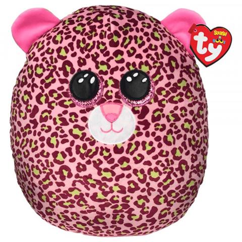 TY SQUISH-A-BOOS-LEOPARD-LAINEY-PINK-14IN