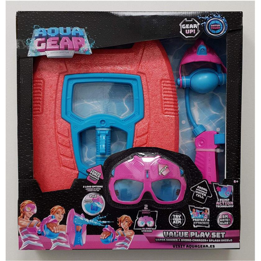 Aqua Gear Value Play Set -Girl 3 Assorted (Hydro Charger &amp; Vapor Shades &amp; Splash Shield) - Pink