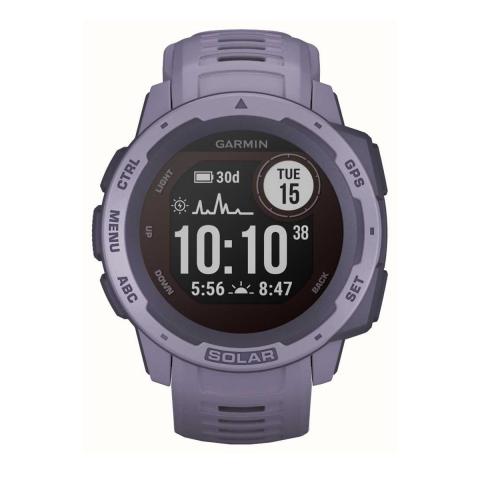 Garmin Instinct Solar, Solar-powered Rugged Outdoor Smartwatch, Built-in Sports Apps and Health Monitoring, Orchid
