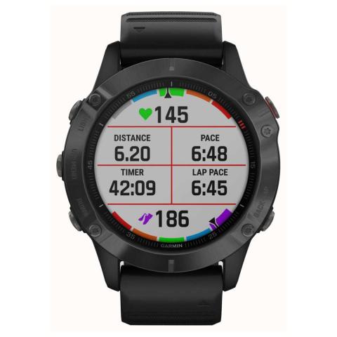 Garmin Fenix 6 Sapphire Multisport GPS Watch - Carbon Grey with Black Band