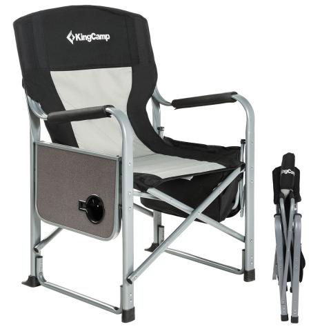 King Camp Folding Camping Director Chair With Cooler Bag And Side Table