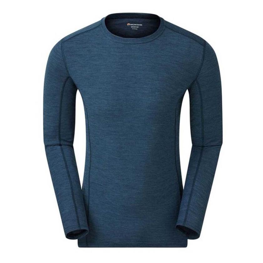 Montane Primino 140 Crew Long Sleeve T-shirt, Men, Medium, Electric Blue