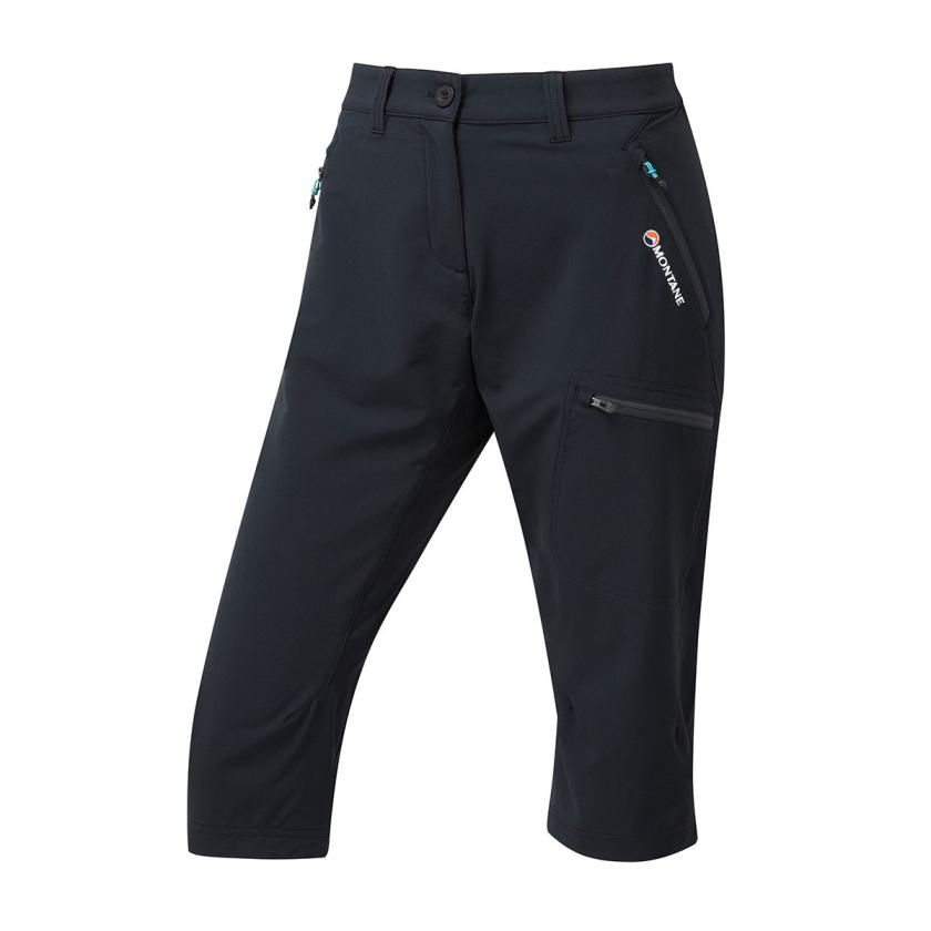 Montane FEM Dyno Stretch Capri Pants, Black, UK14 / US12 / EUR40.