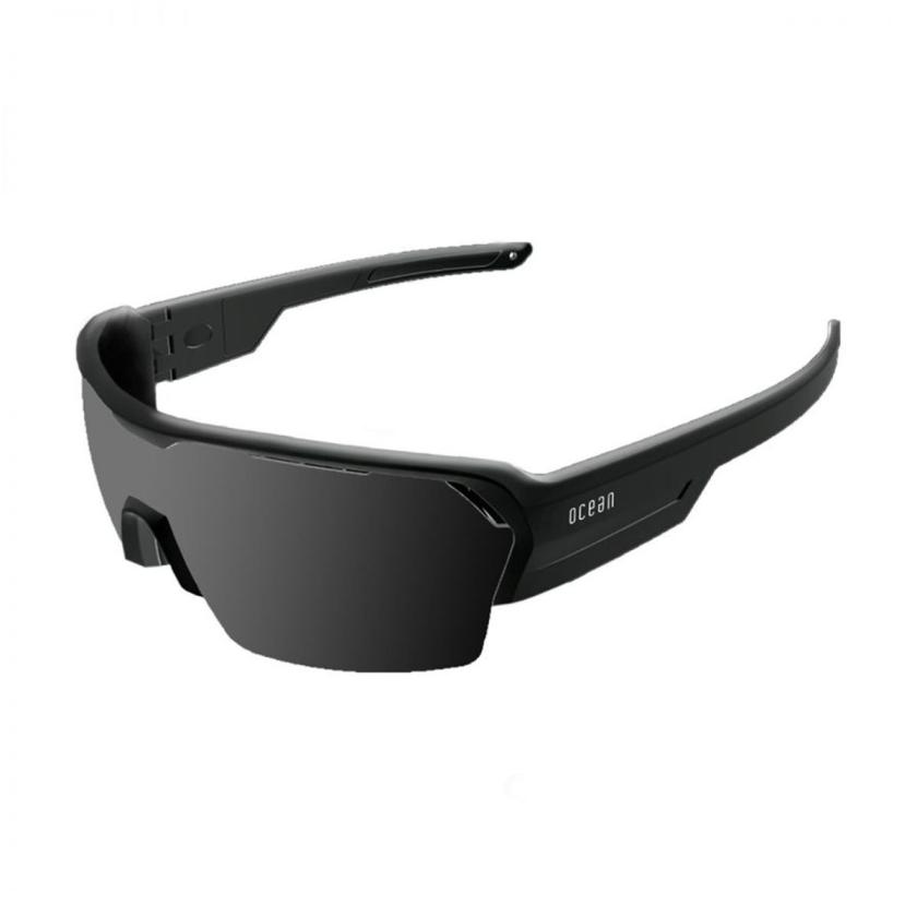 Ocean Glasses Race- Shiny Black With Smoke Lens And Black Nosepad
