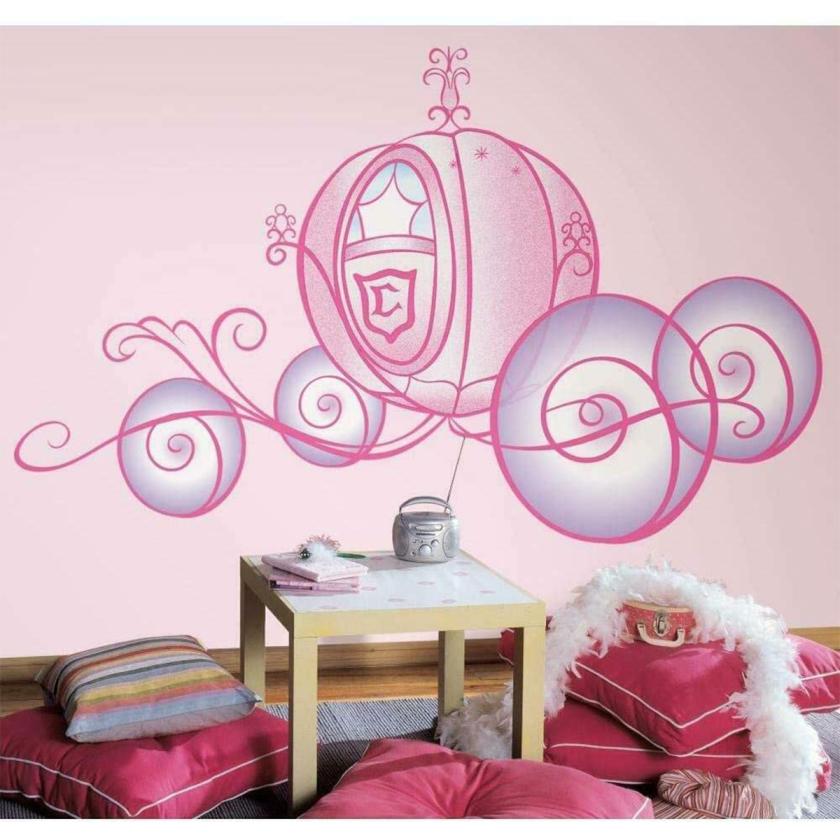 Roommates Disney Princess Carriage Giant Wall Decal With Glitter