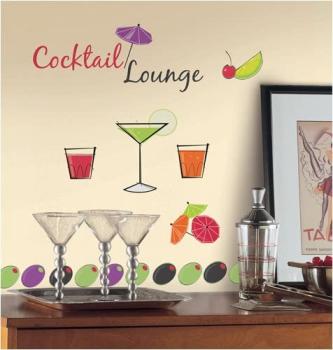 Roommates Martini Lounge Peel &amp; Stick Wall Decals
