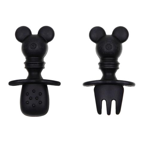 Bum Kins Mickey Mouse Silicone Chewtensils, Baby Fork And Spoon Set