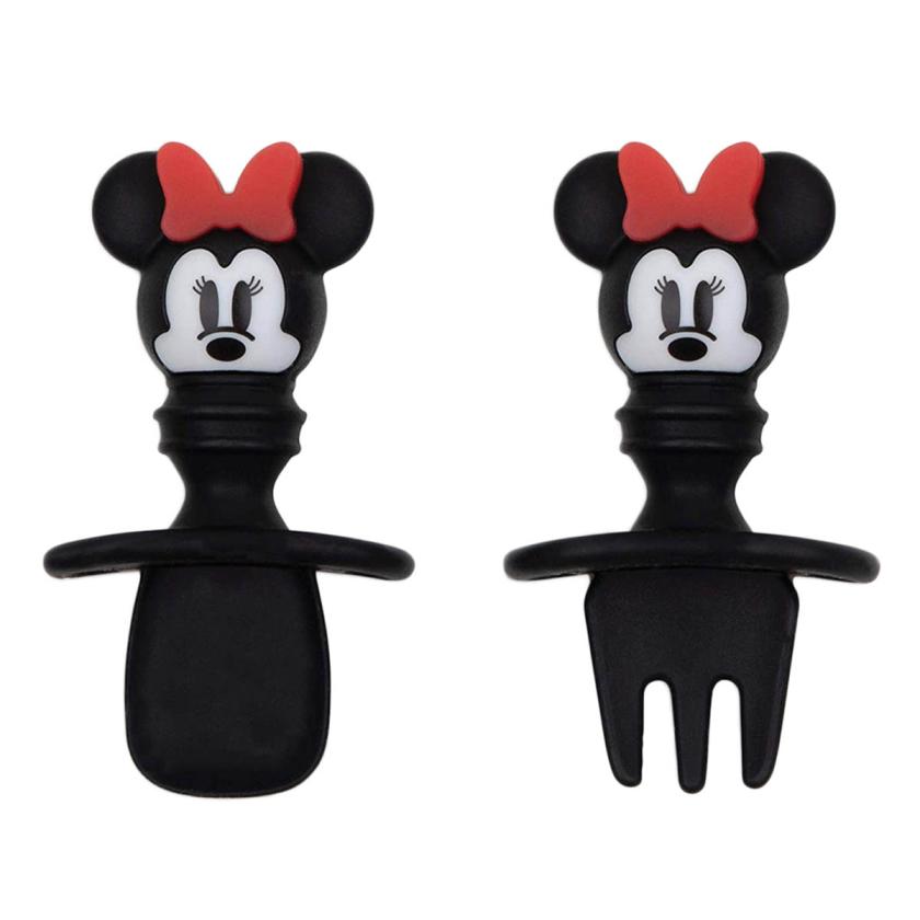 Bum Kins Minnie Mouse Silicone Chewtensils, Baby Fork And Spoon Set