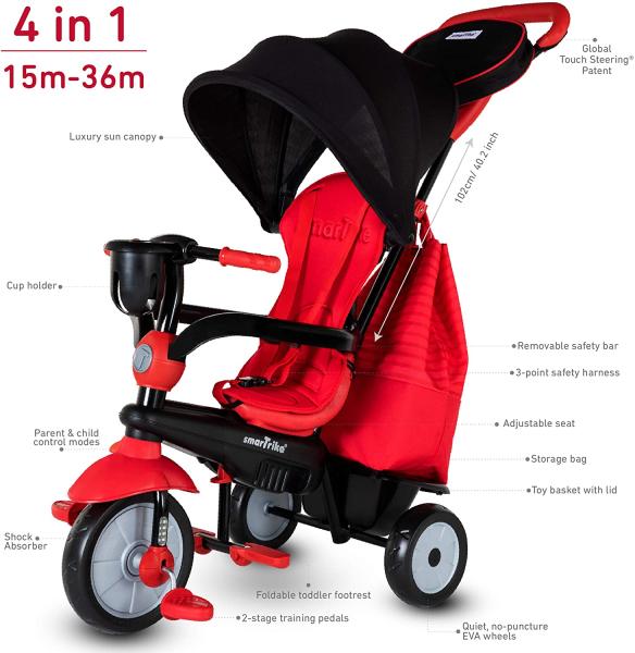Smartrike Swing DLX Baby Tricycle, Red
