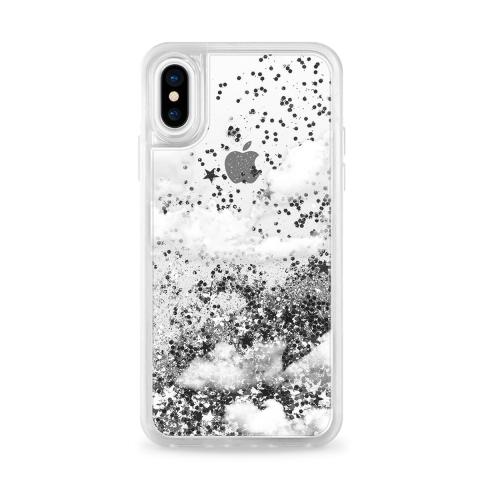 Casetify CASETIFY Glitter Case Clouds Silver for iPhone XS/X