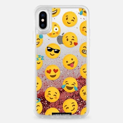 Casetify CASETIFY Glitter Case Rose Gold Emoji Love for iPhone XS/X