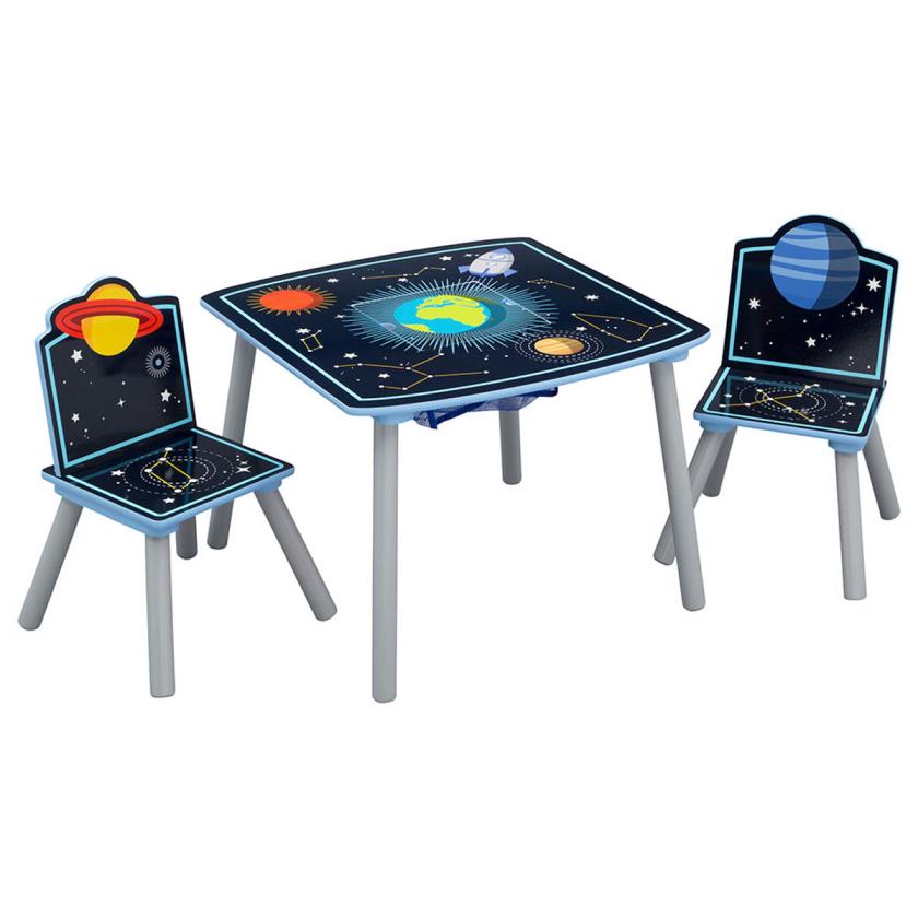 Delta Furniture Space Adventures Kids Wood Table and Chair Set with Storage