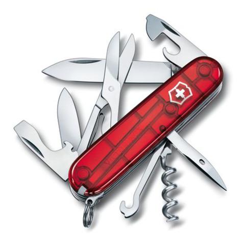 Victorinox Swiss Army Knife Climber Red Translucent