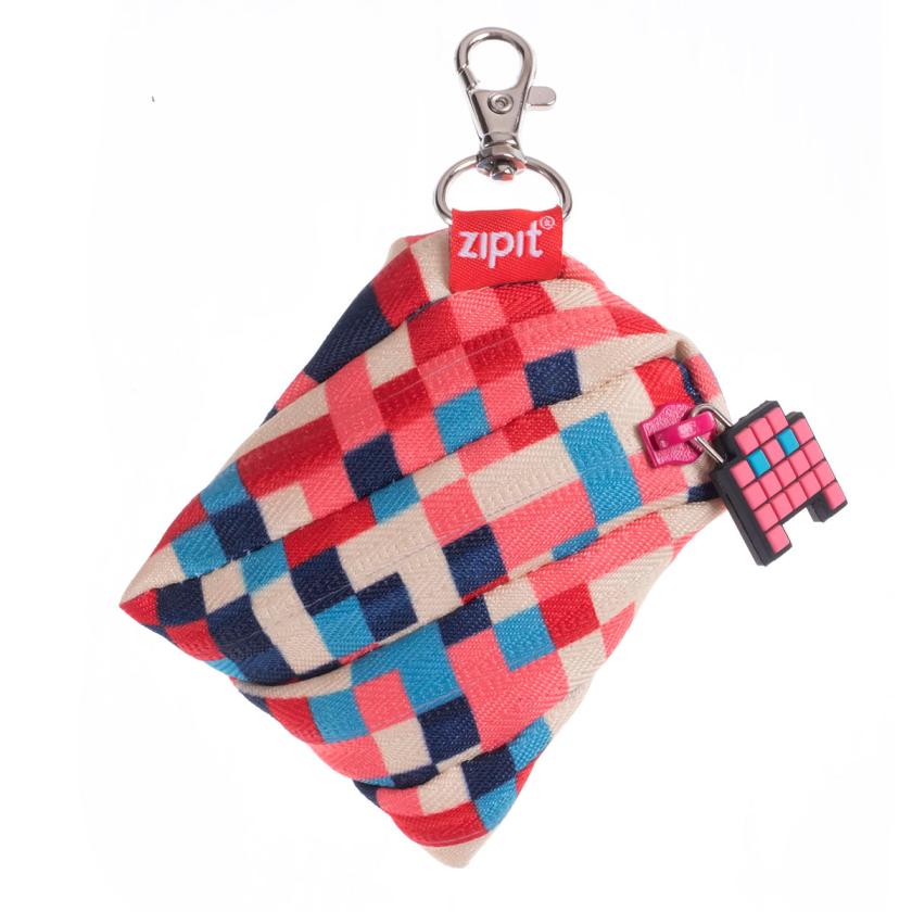 Zipit Pixel Mini Pouch Blue And Red