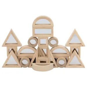 Viga Geometric Wooden Mirrored Shape Blocks 24Pcs