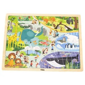 Viga Wooden Zoo Puzzle 48pcs