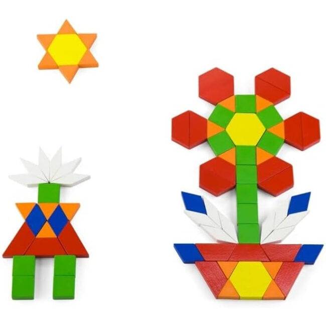 Viga Toys 250 Wood Pattern Blocks in UAE - view 3