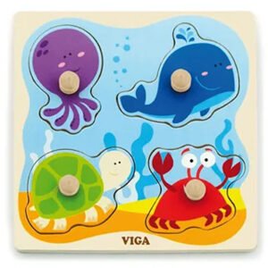 Viga Big Wooden Knob Puzzle Sea