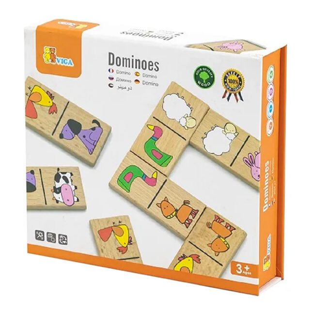 Viga Dominoes Game Farm Animals 28 Pcs in UAE
