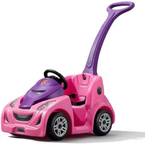 Step2 Buggy GT Single Seater Kids Push Car Easy to Store Ride On Toy with Seatbelt Horn and Storage Trunk Suitable for Children both Boys and Girls Aged 18m and Above Pink