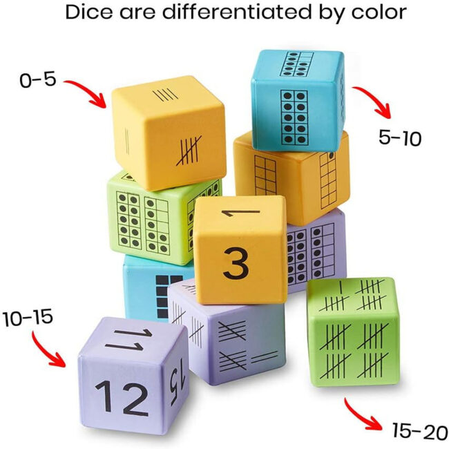 SPRM-86889-02 hand2mind Learning Resources Numbers Dice Set of 16 in UAE - view 2