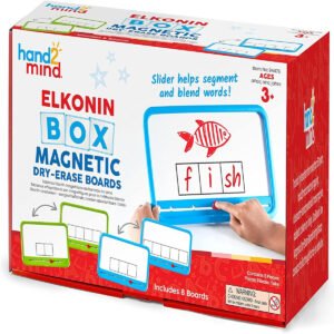 hand2mind Elkonin Boxes Magnetic Dry Erase Boards Set Phonemic Awareness Speech Therapy Materials Letter Sounds for Kindergarten Phonics Science of Reading Manipulatives Set of 8