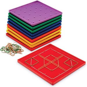 Learning Resources Classpack Geoboards 7 Inches Set of 10 Assorted Colors 7 x 7 Inches