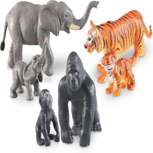 Learning Resources Jumbo Jungle Animals Mommas and Babies Momma and Baby Elephant Momma and Baby Gorilla and Momma and Baby Tiger 6 Animals