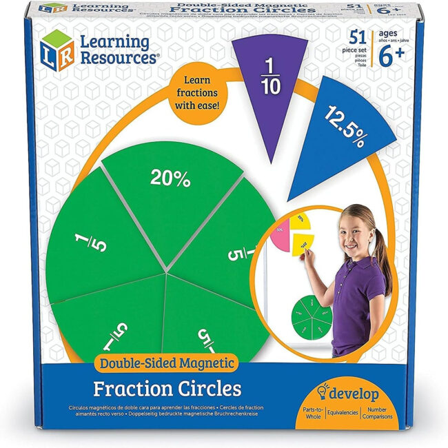 SPRM-LER1616-01 Learning Resources LER1616 DoubleSided Magnetic Fraction Circles in UAE