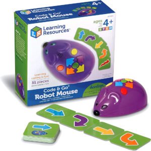 Learning Resources Code Go Robot Mouse Coding STEM Toy 31 Piece Coding Set Ages 4 Multicolor