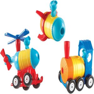 Learning Resources 123 Build It Rocket TrainHelicopter 15 Pieces