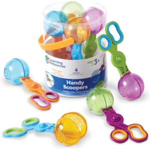 Learning Resources Handy Scoopers Fine Motor Toy Assorted Colors Set Of 4 Ages 3