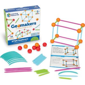 Learning Resources STEM Explorers Geomakers 58 Pieces Ages 5 STEM Toys for Kids Kindergartner Learning Toys Shapes for Kids