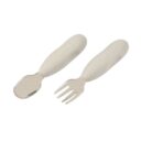 Beaba Set of 2 Stainless Steel Pre Cutlery VelvetGrey in UAE
